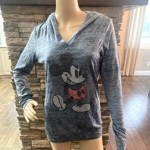 Gray Embellished Mickey Mouse Hoodie Size